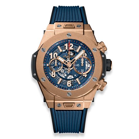 hublot unico king gold blue 45mm